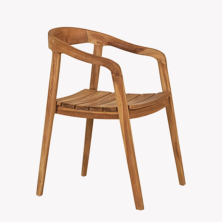 Tiigipuidust söögitool Otero, naturaalne, 55x54x76 cm – 5