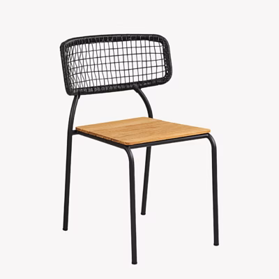 Tiigipuust ja polürotangist söögitool, must/naturaalne Nashville