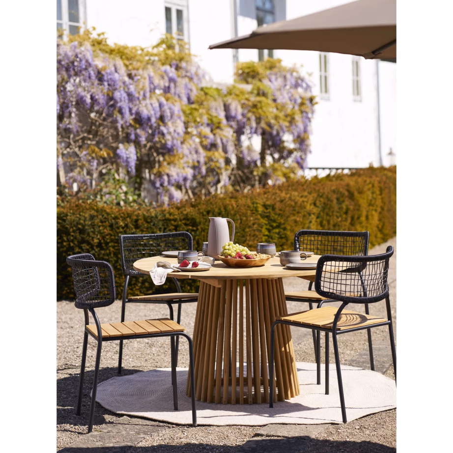 Tiigipuust ja polürotangist söögitool, must/naturaalne Nashville – 2