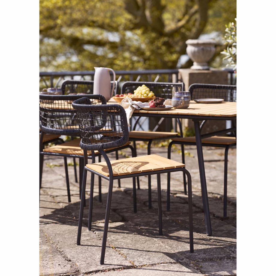 Tiigipuust ja polürotangist söögitool, must/naturaalne Nashville – 4