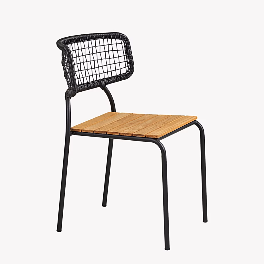 Tiigipuust ja polürotangist söögitool, must/naturaalne Nashville – 7