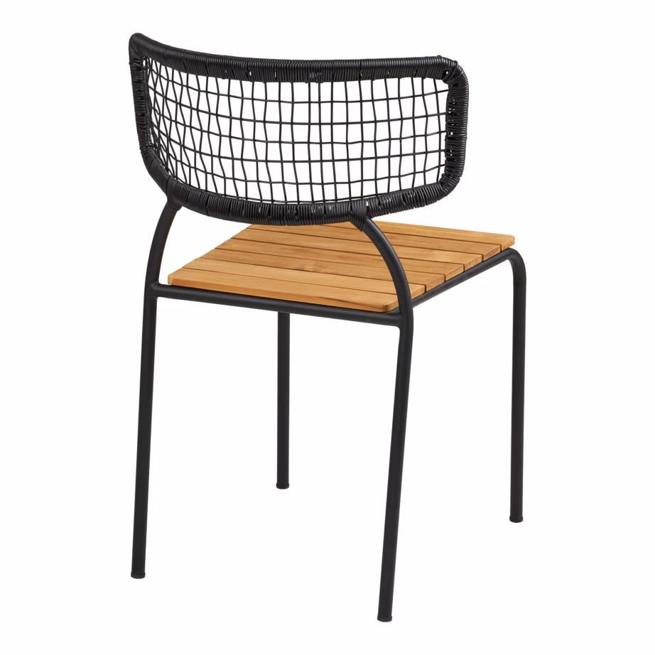 Tiigipuust ja polürotangist söögitool, must/naturaalne Nashville – 8