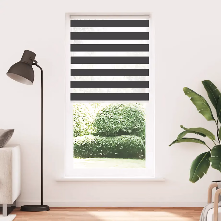 Triibuline sebraruloo, must, 115 x 200 cm, kanga laius 110,9 cm, polüester – 2
