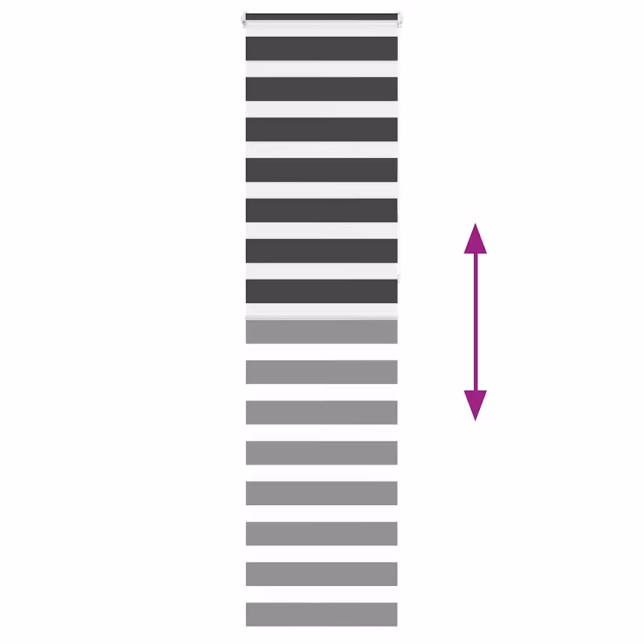 Triibuline päev-öö ruloo must, 65 x 230 cm, 100% polüester – 5