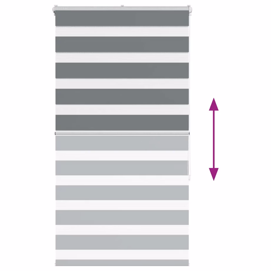 Triibuline sebra ruloo privaatsuse ja valguse reguleerimiseks, tumehall, 75 x 150 cm, polüester – 5