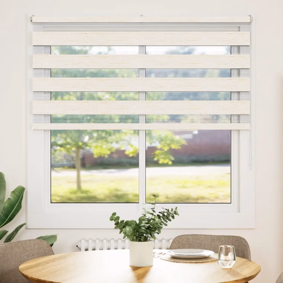 Triibuline sebra ruloo aknale, marmorbeež, 145 x 150 cm, 100% polüester – 2