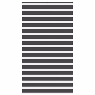 Triibuline sebra ruloo kettmehhanismiga, must, 135 x 200 cm, polüester