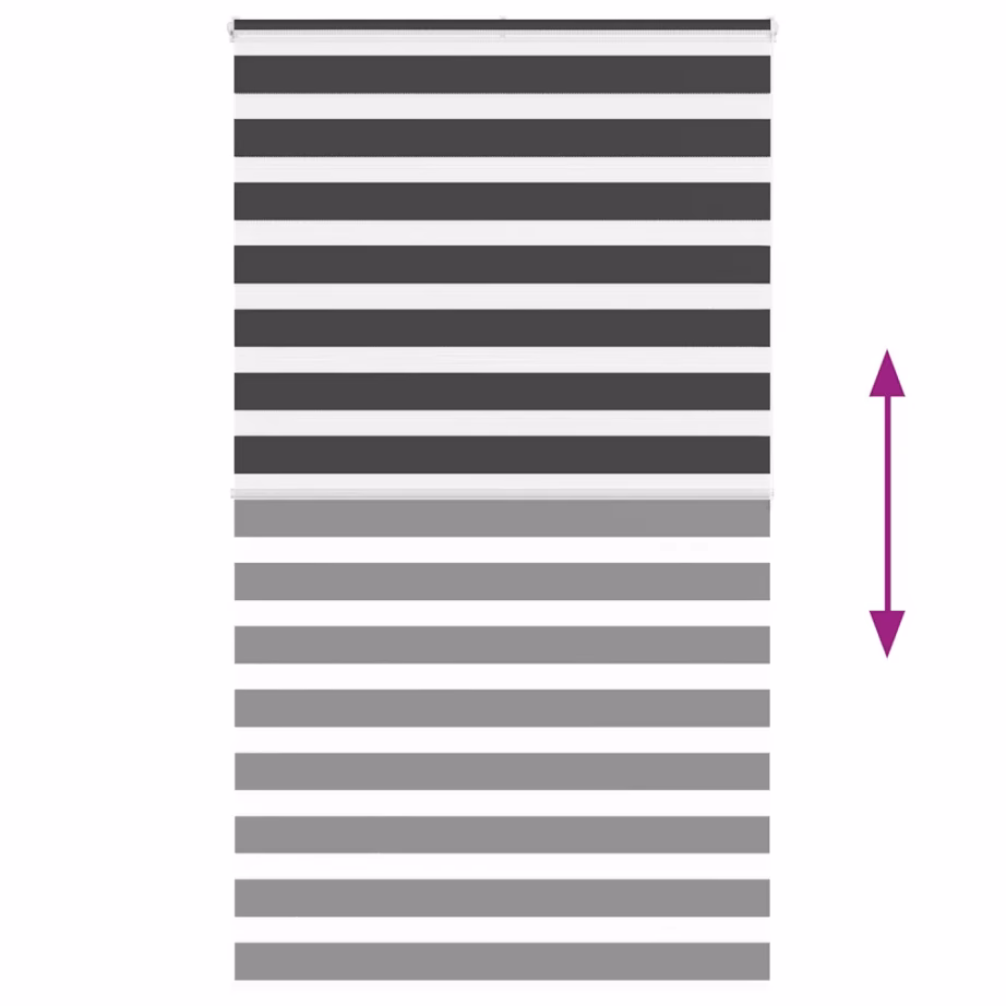 Triibuline sebra ruloo kettmehhanismiga, must, 135 x 200 cm, polüester – 5