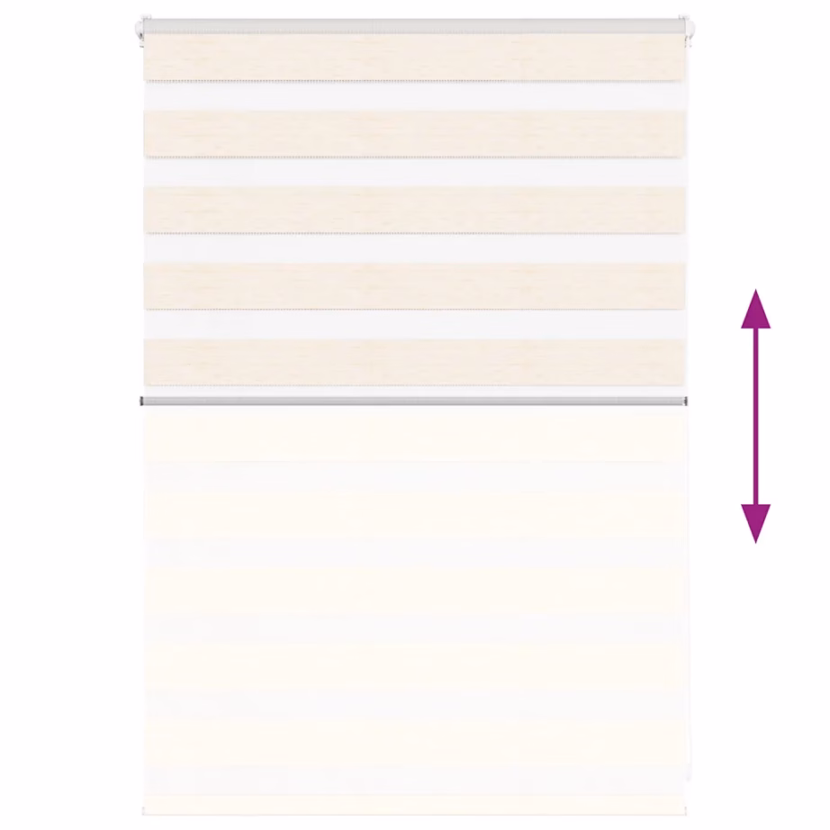 Triibuline sebraruloo privaatsuse ja valguse reguleerimiseks, marmorbeež, 105 x 100 cm, 100% polüester – 5