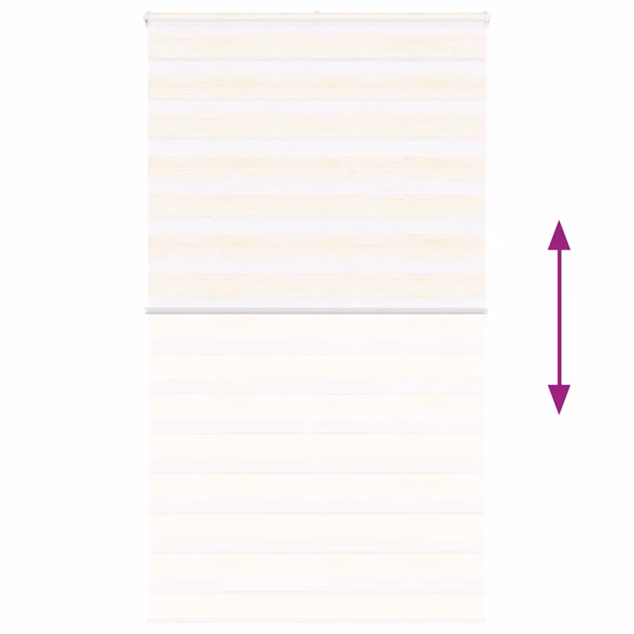 Triibuline sebraruloo privaatsuse ja valguse reguleerimiseks, marmorbeež, 125 x 200 cm, 100% polüester, alumiiniumsiiniga – 5