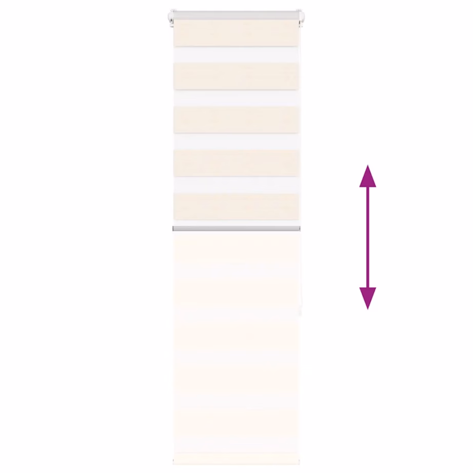 Triibuline sebraruloo marmorbeež, 40 x 150 cm, polüester, kettmehhanismiga – 5