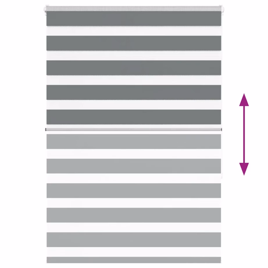 Tumehall sebra ruloo kettmehhanismiga, 110 x 150 cm, 100% polüester, alumiinium ülemise siiniga – 5