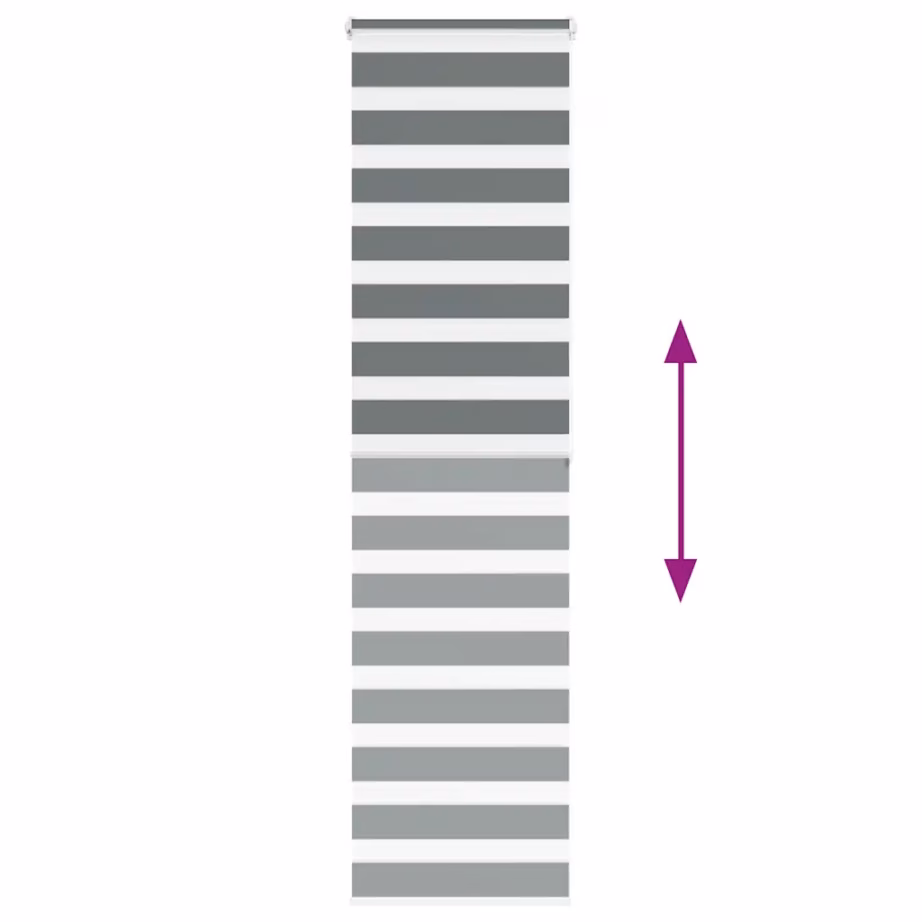 Tumehall sebra ruloo privaatsuse ja valguse reguleerimiseks, 65 x 200 cm, kanga laius 60,9 cm, 100% polüester – 5