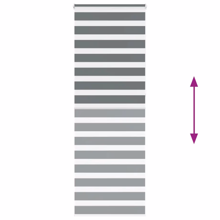 Triibuline sebra ruloo privaatsuseks, tumehall, 85 x 230 cm, 100% polüester – 5