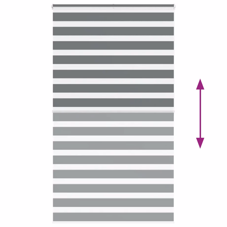 Sebra ruloo, tumehall triibuline, 130 x 200 cm, 100% polüester, alumiiniumsiiniga – 5