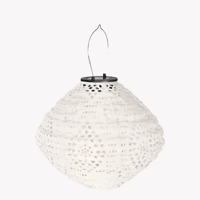 Valge laetav LED aialatern integreeritud päikesepaneeliga Harwood