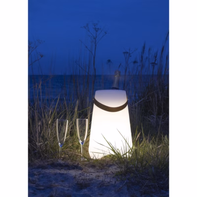 Valge LED-veinijahuti latern Bristol, laetav, 25 × 25 × 37,5 cm