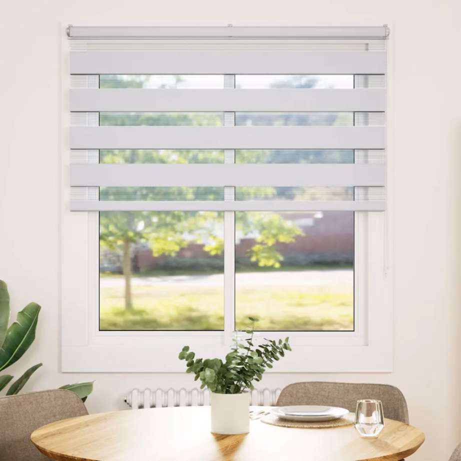 Valge triibuline päev ja öö ruloo, 125 x 100 cm, polüester – 2