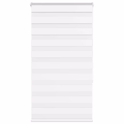 Valge triibuline päev-ja-öö ruloo kettmehhanismiga, 80 x 150 cm, polüester