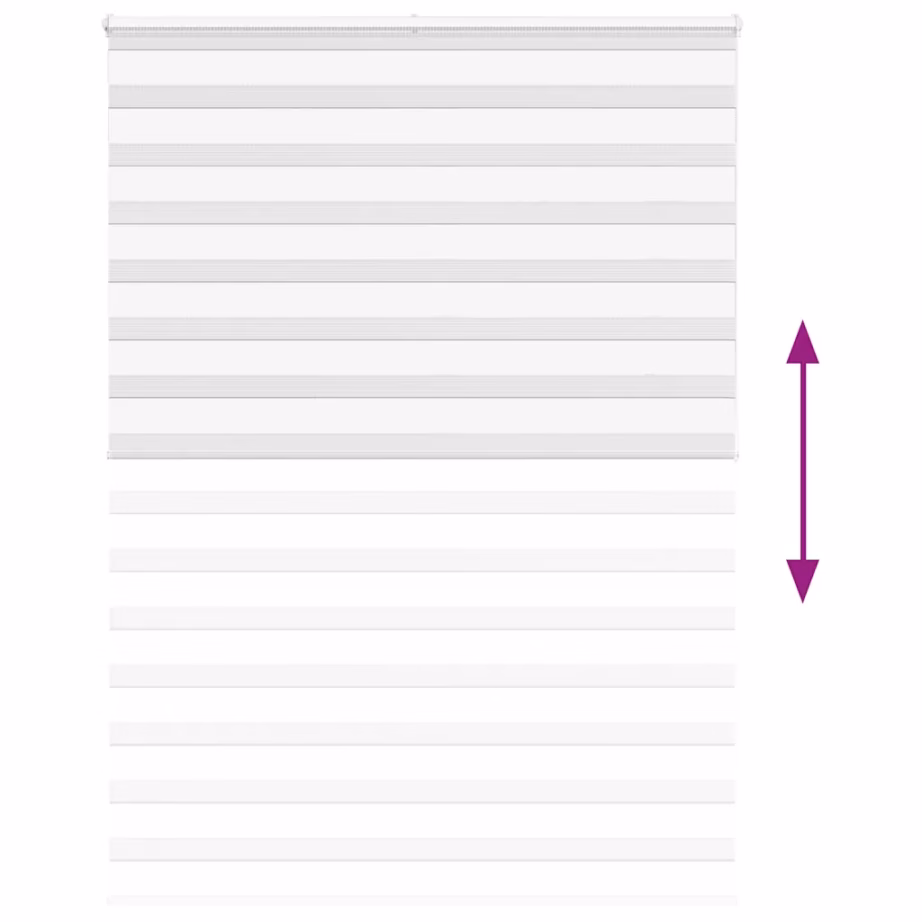 Valge triibuline päev-öö ruloo, 165 x 200 cm, 100% polüester, alumiinium ülemine siin, kanga laius 160,9 cm – 5