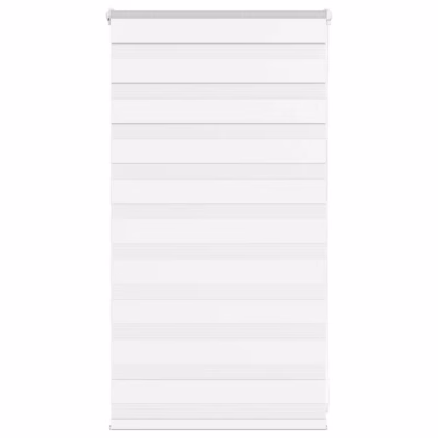 Valge päev-öö ruloo sebramustriga, 85 x 100 cm, 100% polüester