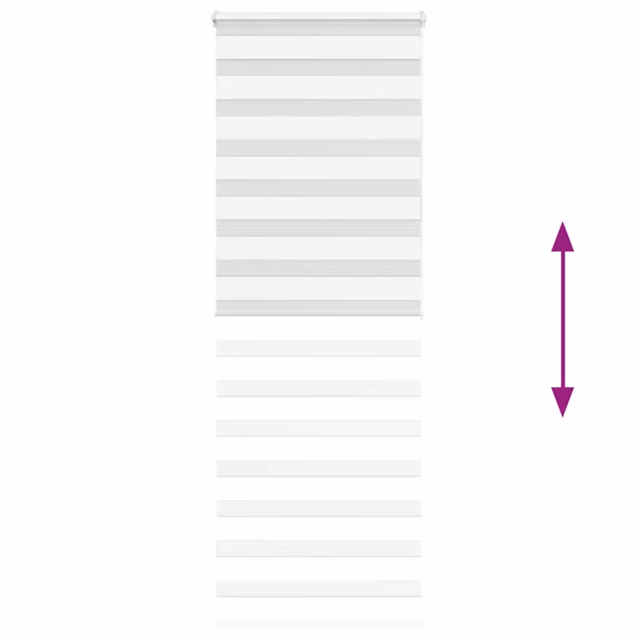 Valge triibuline päev-öö ruloo kettmehhanismiga, 90 x 200 cm, kanga laius 85,9 cm, polüester – 5