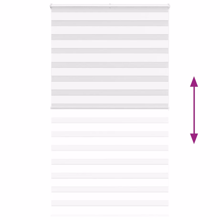 Valge päev-öö rulookardin, triibuline, 130 x 200 cm, polüester – 5