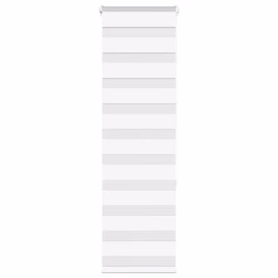 Valge päev-öö sebraruloo kettmehhanismiga, 50 x 150 cm, 100% polüester