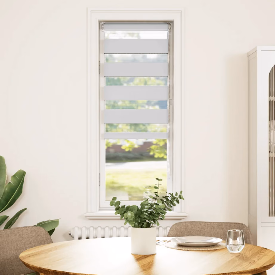 Valge päev-öö sebraruloo kettmehhanismiga, 50 x 150 cm, 100% polüester – 2