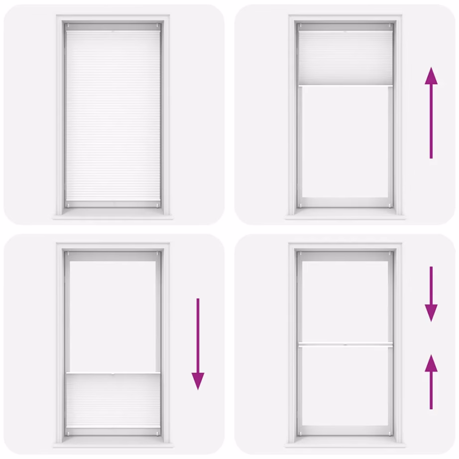 Plisseekardin aknale, valge kreppkangas, 110 x 200 cm, klambritega paigaldus – 6