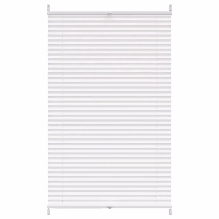 Valge plisseekardin klambrikinnitusega, 90 x 100 cm, kreppkangas – 2