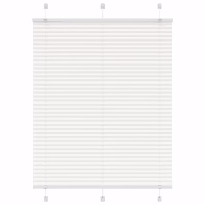 Valge plisseeritud ruloo kahe paigaldusviisiga, 110 x 100 cm, 100% polüester
