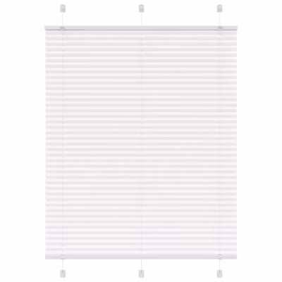 Valge plisseeritud ruloo privaatsuseks, 110 x 150 cm, puurimiseta paigaldusvõimalus