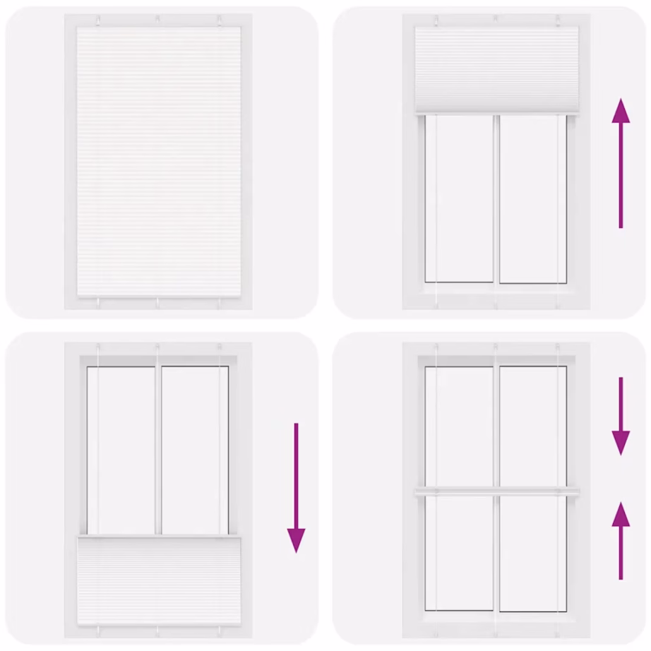 Valge plisseeritud ruloo, 120 x 200 cm, 100% polüester, kanga laius 119,4 cm – 7