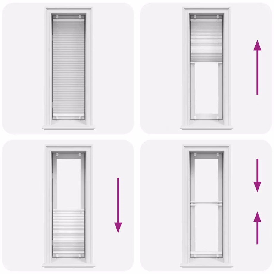 Plisseeritud ruloo privaatsuse ja päikesekaitsega, valge, 45 x 100 cm, kanga laius 44,4 cm – 7