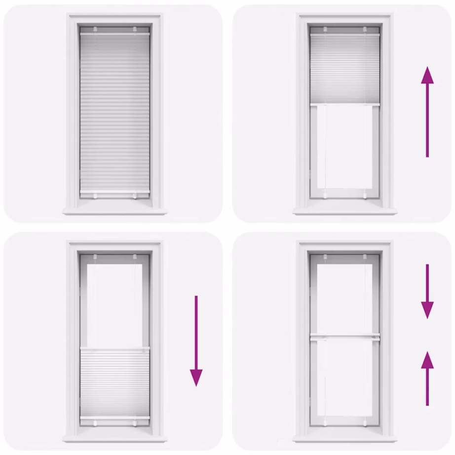 Plisseeritud ruloo privaatsuse ja päikesekaitsega, valge, 60 x 100 cm – 7