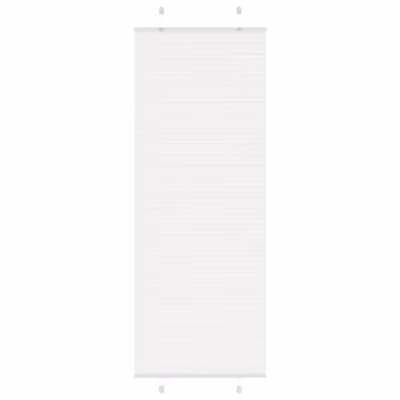 Valge plisseeritud ruloo privaatsuseks, 75 x 200 cm, kanga laius 74,4 cm