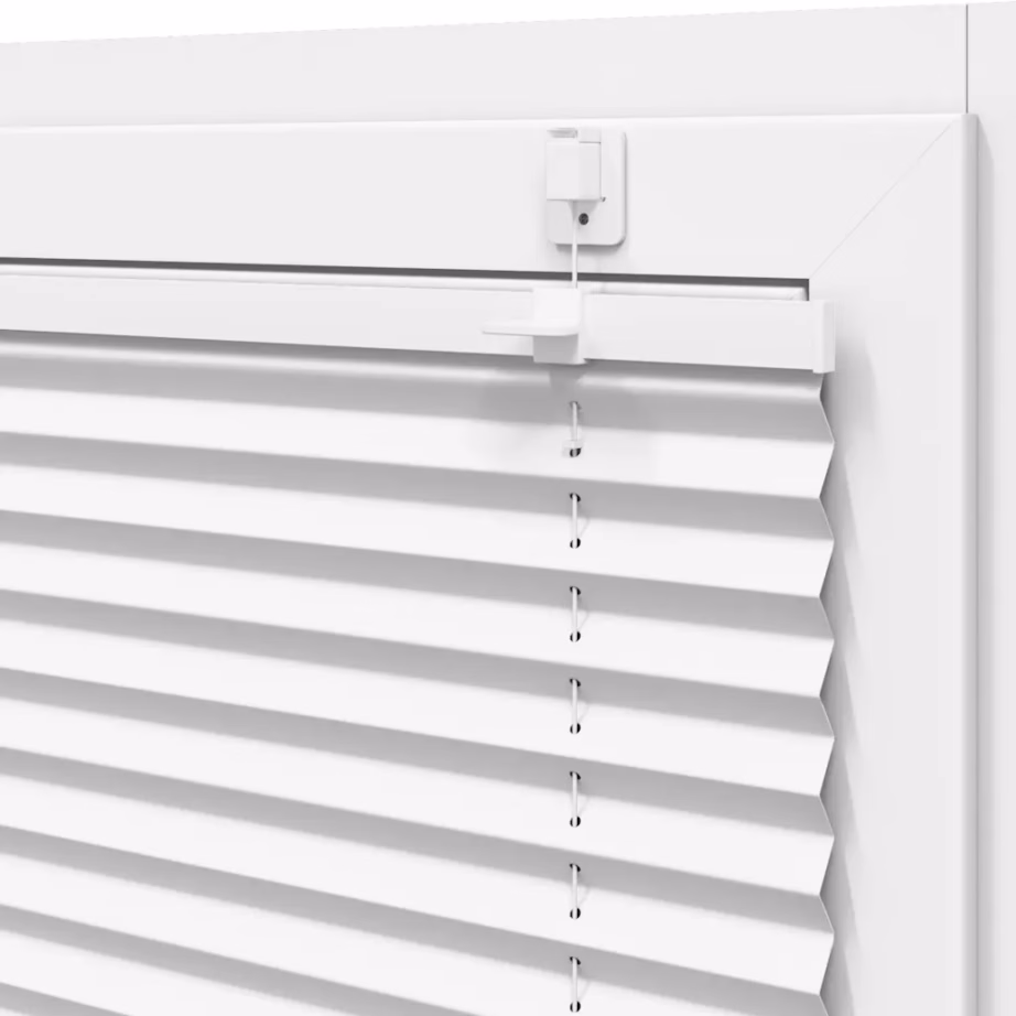 Valge plisseeritud ruloo, 85 x 100 cm, 100% polüester, kahe kinnitamisviisiga – 10