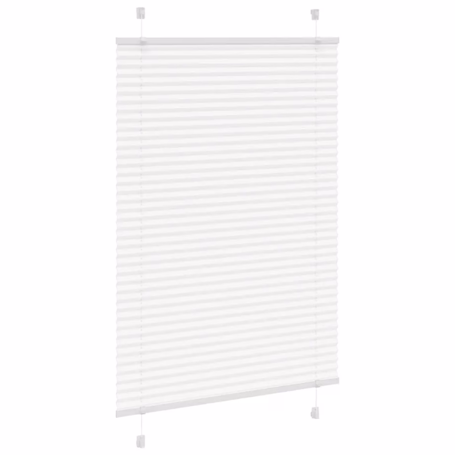 Valge plisseeritud ruloo, 85 x 150 cm, 100% polüester, kahe paigaldusviisiga – 3