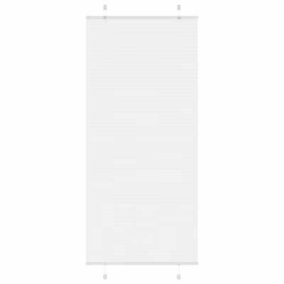 Valge plisseeritud ruloo privaatsuse ja päikesekaitsega, kaks paigaldusviisi, 90 x 200 cm