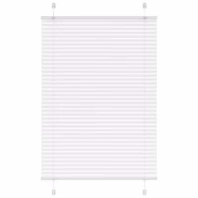 Valge plisseeritud ruloo privaatsuse ja päikesekaitsega, 95 x 150 cm