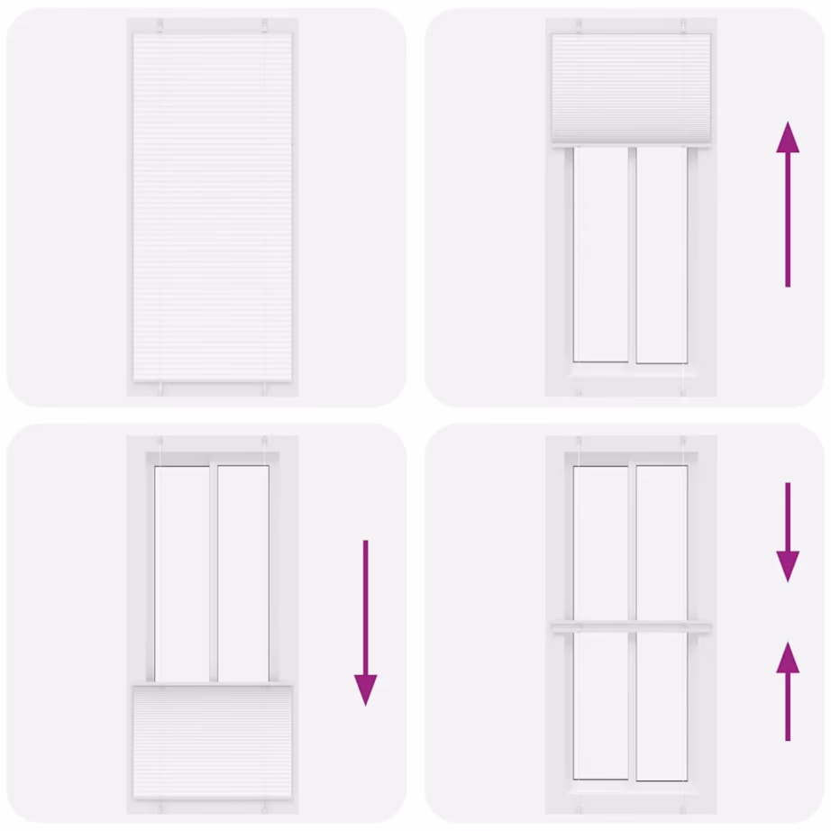 Plisseeritud ruloo privaatsuse ja päikesekaitsega, valge, 95 x 200 cm, kanga laius 94,4 cm – 7