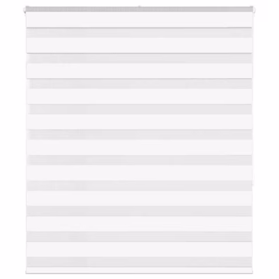 Valge sebra ruloo triibulise kangaga, 120 x 150 cm, polüester