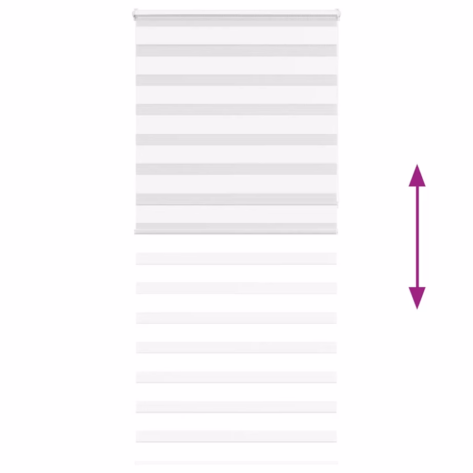 Valge sebraruloo kettmehhanismiga, 100 x 230 cm, polüester – 5