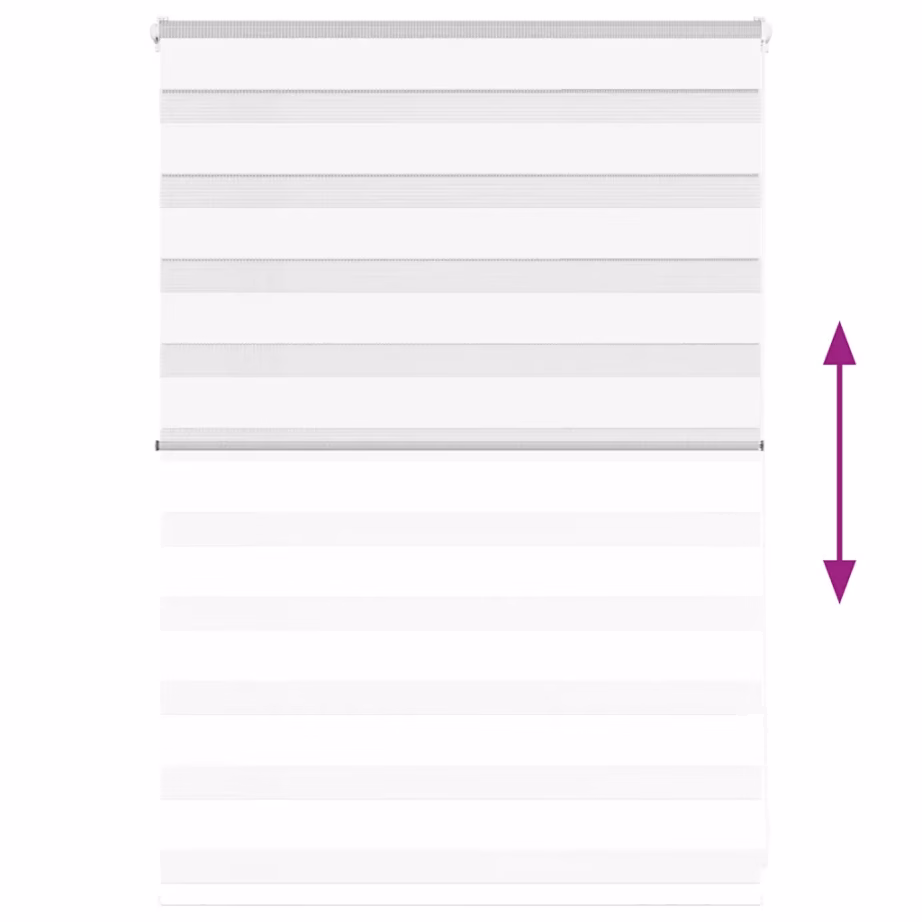 Valge sebraruloo kettmehhanismiga, 110 x 100 cm, 100% polüester – 5