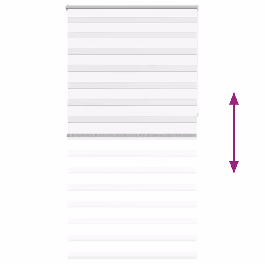 Valge sebraruloo kettmehhanismiga, 120 x 230 cm, 100% polüester – 5