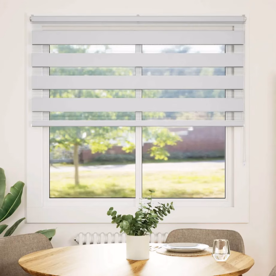 Valge sebraruloo kettmehhanismiga, 150 x 100 cm, polüester – 2