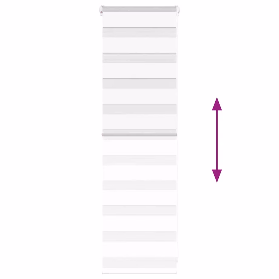 Valge sebraruloo kettmehhanismiga, 40 x 100 cm, 100% polüester, kanga laius 35,9 cm – 5