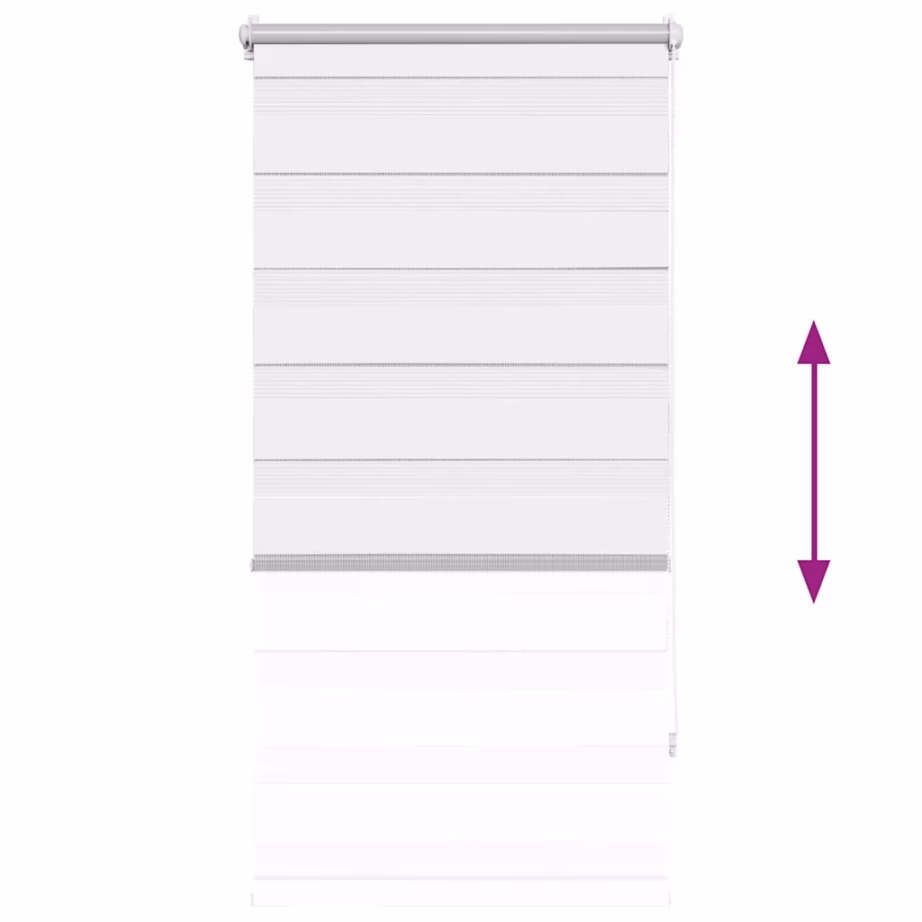 Valge sebraruloo päev-öö efektiga, 60 x 120 cm, 100% polüester – 5