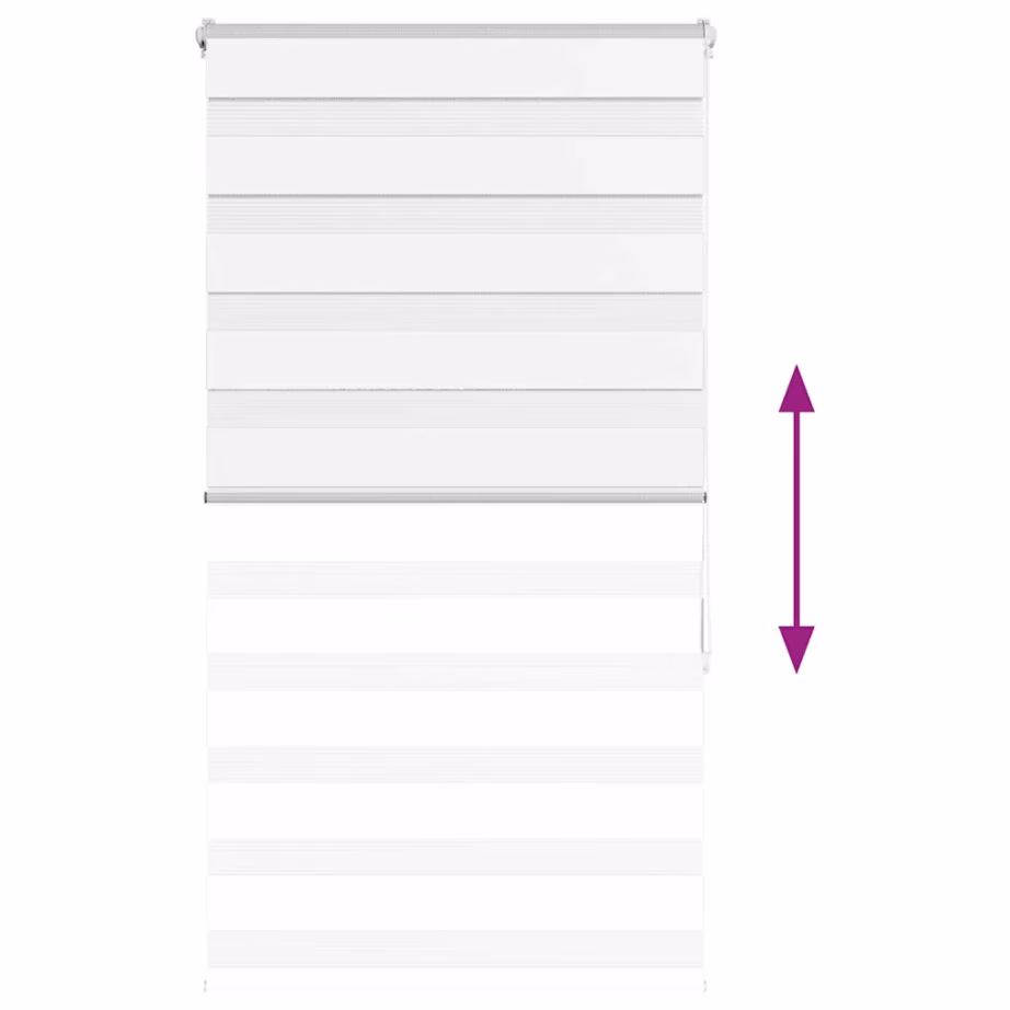 Valge sebraruloo kettmehhanismiga 70 x 150 cm, 100% polüester – 5